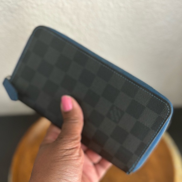 LOUIS VUITTON Long Wallet Zip Around Damier Graphite Portefeuille Vasco - Picture 8 of 14